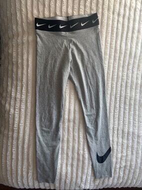 Nike Gray Leggings with Black Branded Waistband